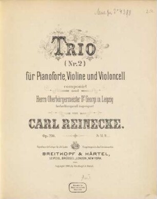 Trio (Nr. 2) für Pianoforte, Violine und Violoncell : Op. 230