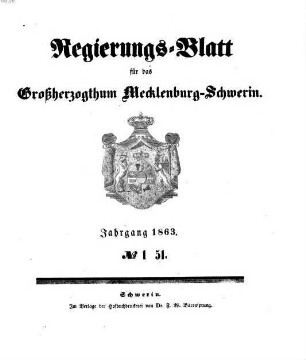 Regierungsblatt für Mecklenburg-Schwerin, 1863