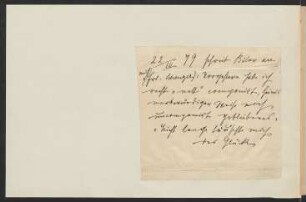 Notiz von Marie Bülow