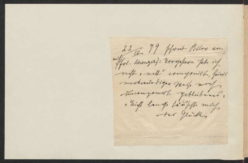 Notiz von Marie Bülow