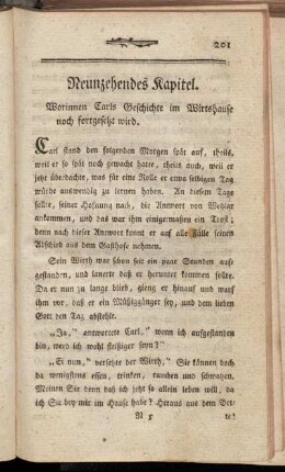 Neunzehendes Kapitel. Worinnen Carls Geschichte im Wirtshause noch fortgesetzt wird.