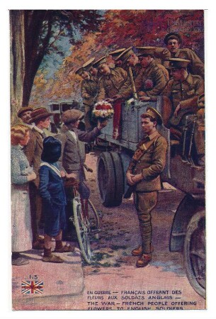 The War - French People offering Flowers to English Soldiers