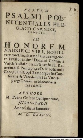 Septem Psalmi poenitentiales elegiaco carmine redditi