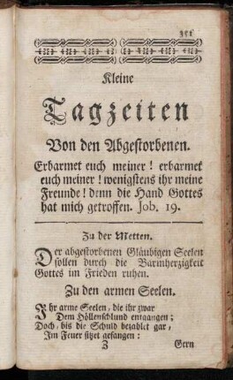 Kleine Tagzeiten Von den Abgestorbenen