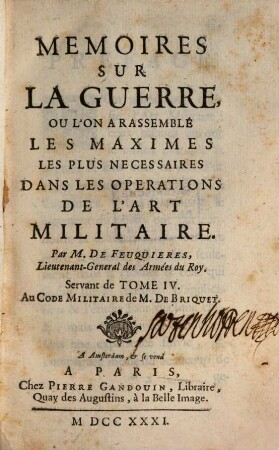 Memoires sur la Guerre