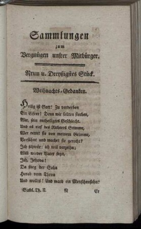 Neun und Dreyßigstes Stück.