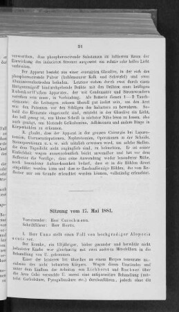 Sitzung vom 17. Mai 1881.