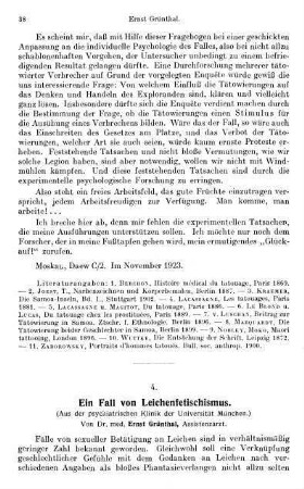 38-43, Ein Fall von Leichenfetischismus