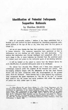 233-246, Identification of Potential Delinquents Supportive Rationale