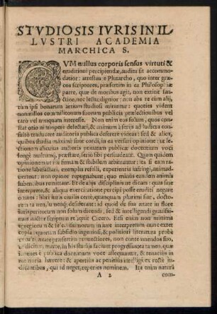 Studiosis Iuris In Illustri Academia Marchica S.