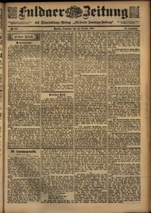 Erste Ausgabe vom Samstag, den 12. Oktober 1901.