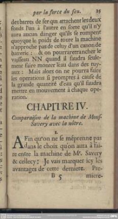 Chapitre IV. Comparaison de la machine de Mons-Savery avec la nôtre