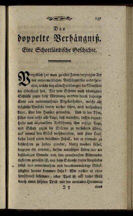 Das doppelte Verhängniß. Eine Schottländische Geschichte.