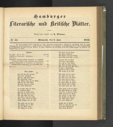 No. 54. 7. Juli 1852