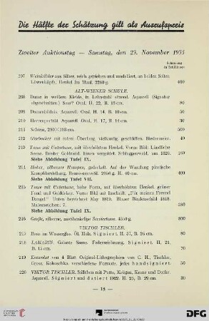 Zweiter Auktionstag: Samstag, den 23. November 1935 (Nr. 207-320)