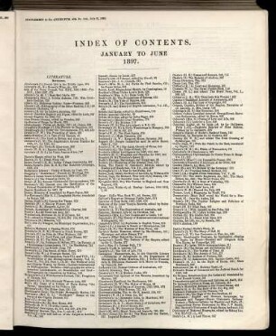 Index of contents. January to June 1897.