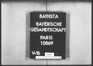 Schanz, Martin, Dr., Universitätsprofessor in Würzburg, Entleihung von griechischen Handschriften aus der Nationalbibliothek in Paris