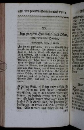 XX. Am zweyten Sonntage nach Ostern, Misericordias Domini.