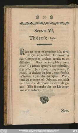 Scene VI. Thérese seule.