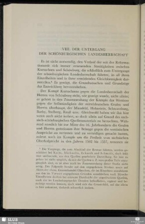 VIII. Der Untergang der Schönburgischen Landesherrschaft