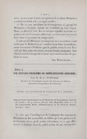 Sur certains problèmes de représentation conforme.