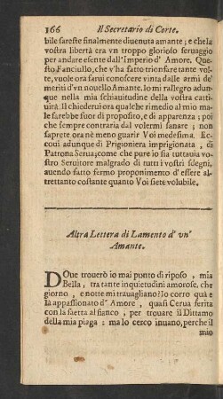Altra Lettera di Lamento d' un' Amante.