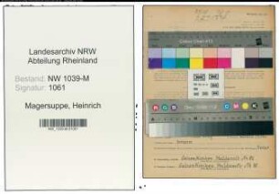 Entnazifizierung Heinrich Magersuppe , geb. 02.01.1910 (Haendler)