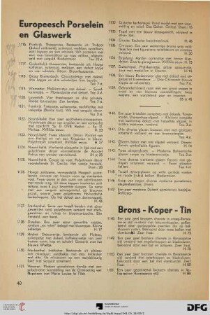 Europeesch porselein en glaswerk (Nr. 1116-1147)