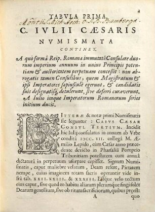 Imperatorum romanorum numismata aurea : a Julio Caesare ad Heraclium continua serie collecta et ex archetypis expressa ; accedit brevis et historica eorundem explicatio