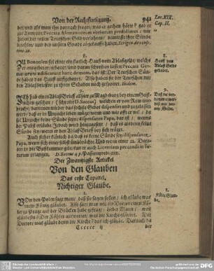 Der Zwantzigste Artickel Von den Glauben