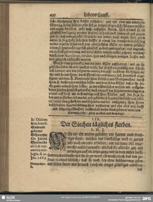 LIX. Der Siechen tägliches sterben
