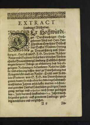 Extract Landtags Abschiedes.