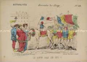 Actualités (59). Le Boeuf Gras en 1871 - aus der Folge Souvenir du Siège - Karikatur auf die Hungersnot während der deutschen Besatzung in Paris