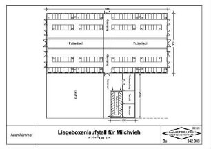 Liegeboxenlaufstall für Milchvieh - H-Form -