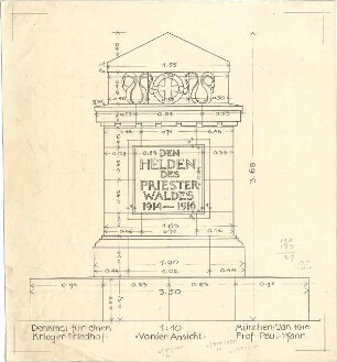 Pfann, Paul; Neuburg / Lothringen; Priesterwald-Denkmal - Ansicht