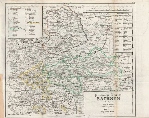 Die preussische Provinz Sachsen entworfen und gezeichnet von Dr. F. W. Streit