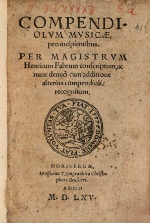 Compendiolum musicae pro incipientibus