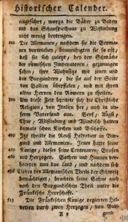 Helvetischer Calender. 1781