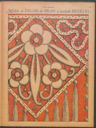 Modelo de encaje de Milan y bordado Richelieu [Bordado]