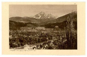 Der Krieg 1914/15 in Postkarten, 17. Reihe, Abt.: Österr.-ital.Kriegsschauplatz; Inhalt: Südtirol. 2. Gruppe: Nr. 161: Innsbruck gegen Serlesspitze