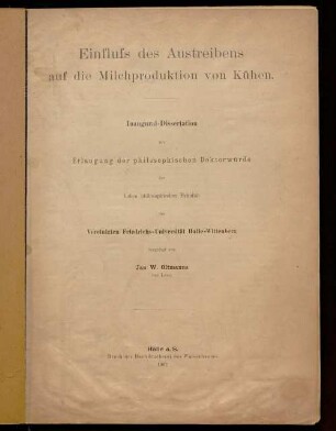 Einfluss des Austreibens auf die Milchproduktion von Kühen