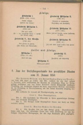 2. Aus der Verfassungsurkunde des preußischen Staates vom 31. Januar 1850.