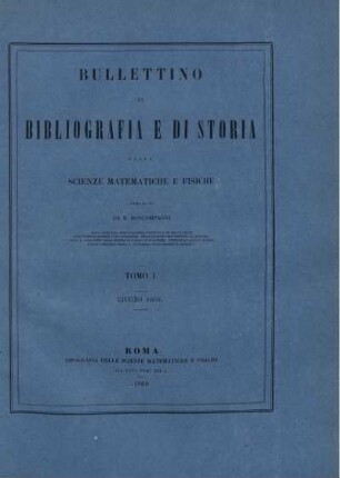 Tomo I. Giugno 1868.