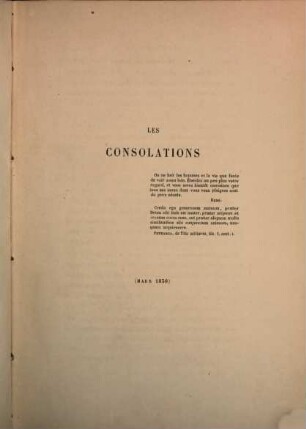 Poésies complètes, 2. Les consolations u.a.