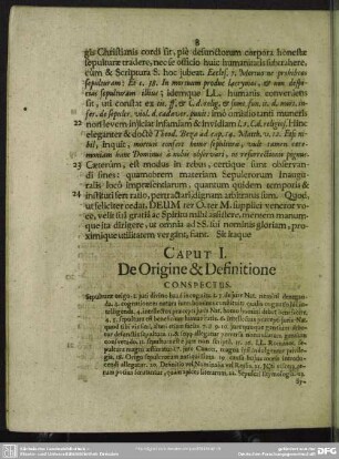 Caput I. De Origine & Definitione