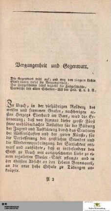 Vergangenheit und Gegenwart