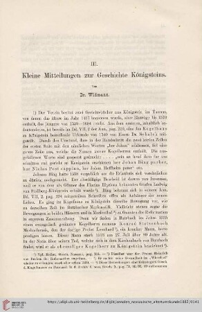 17: Kleine Mitteilungen zur Geschichte Königsteins