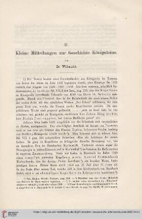 17: Kleine Mitteilungen zur Geschichte Königsteins