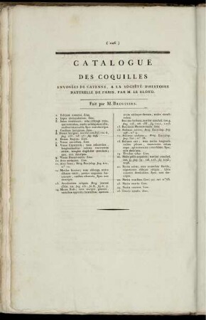 Catalogue Des Coquilles