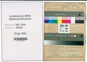 Entnazifizierung Billy Enge , geb. 07.01.1901 ()